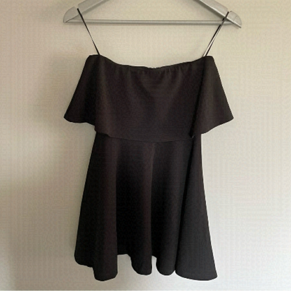Lock & Key |  Strapless | Black | Ruffle Bodice | Flouncy Mini | Party Dress | S